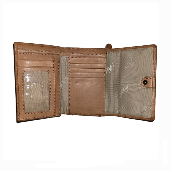 Ladies Embossed Leather Tri-Fold Wallet with ID Flap by Fossil - Picture 3 of 12